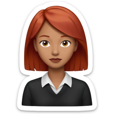 Mujer flaca con cabello mediano color rojo color de piel media, hombre de color medio moreno con cabello color negro, flaco sticker