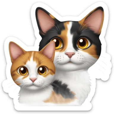 Two calico cats sticker