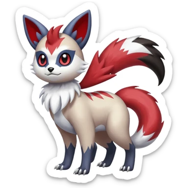 Meloetta-Absol-Zorua--Furret-Zangoose-fusion-animal-Fakémon-hybrid-creature  sticker
