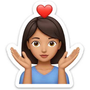 hand heart on head sticker