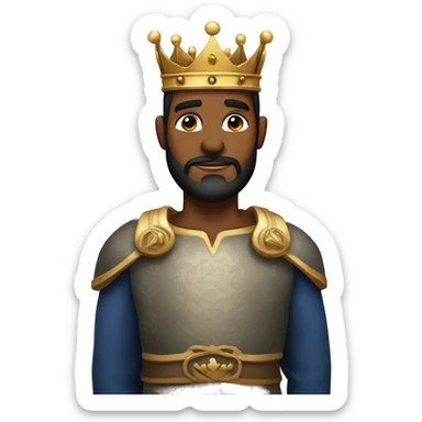 manly king with beard and crown sticker