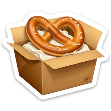 Pretzel on food paper box sticker