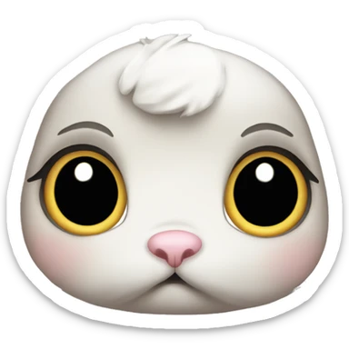  baby rabbit sad big eyes with a head bow sticker