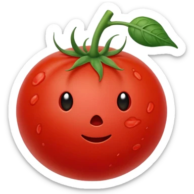A thrown tomato sticker