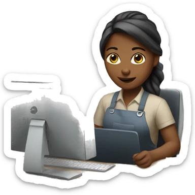 Girl at work  sticker