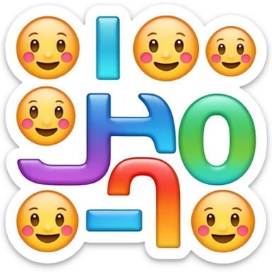 Emoji word “Metafora”, each letter as a metaphor, glossy emoji style, bright gradient, rounded vector, transparent background, PNG sticker