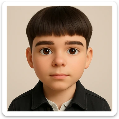 Create a realistic 3D emoji style image based on the photo. Preserve facial details, remove pimples and mustache, and dress the subject in a black denim jacket. The style should be realistic 3D emoji without extra decorations. sticker