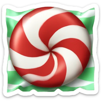 Peppermint candy with wrapper sticker