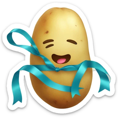 cute potatoes with ribbons sticker