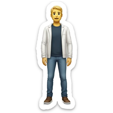 full body man as a common man white sticker