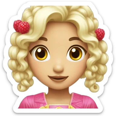 cute Asian raspberry princess sticker