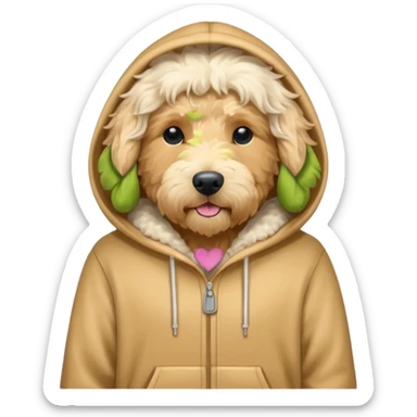 Goldendoodle in a hoodie  sticker
