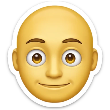 Normal yellow face emoji but head turned to the right while smirking and looking back sticker