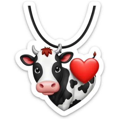 i need combination of this two emojis for making a neckless ❤️🐮  sticker