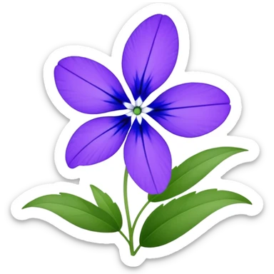 Lobelia erinus flower has a fan-shaped structure with two small upper petals and three larger lower ones, typically blue to violet with a central white patch for contrast. sticker