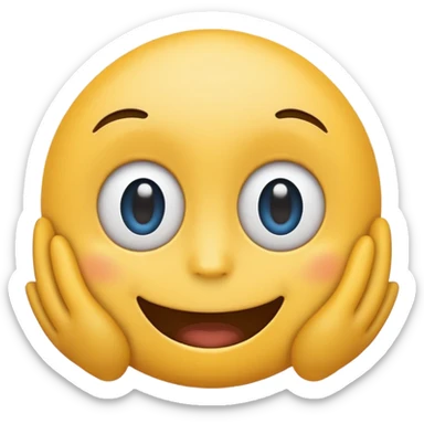 a single emoji combining the smiling face emoji 😊 and the face with rolling eyes emoji 🙄, blending their expressions into one face sticker