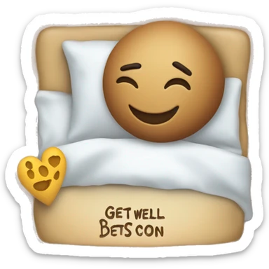 Get well soon greeting card sticker