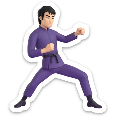 Bruce Lee performing his famous one-inch punch martial arts move sticker