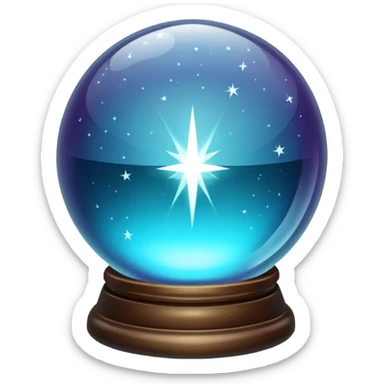 Crystal Ball – Transparent orb glowing with light sticker