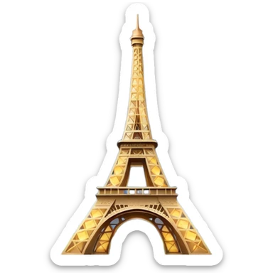 Eiffel Tower with sparkling lights and stars in the night sky sticker