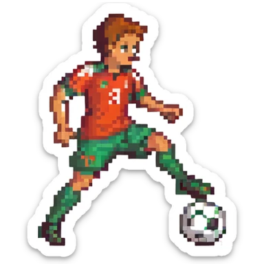 soccer player kicking a ball sticker