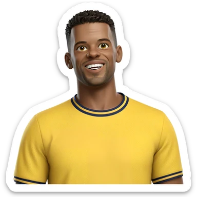 smiling boy in yellow shirt sticker