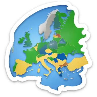 Map of Europe Euro Flag sticker