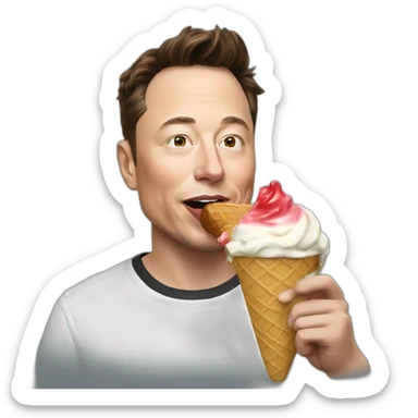 Elon musk eating an ice cream, emoji sticker
