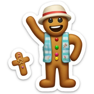 gingerbread man on vacation  sticker