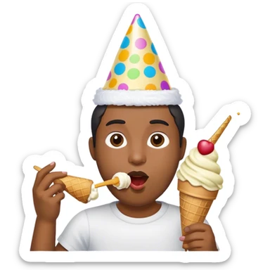 Chat and ice crean sticker
