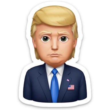 Donald Trump with USA flag sticker