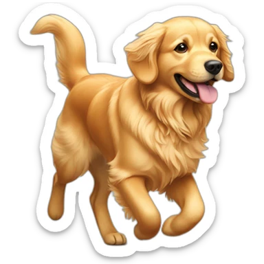 golden retriever walking sticker