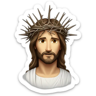 Jesus sacred heart crown of thorns heart sticker