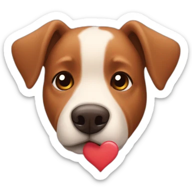 A cute brown dog ith a heart next to it  sticker
