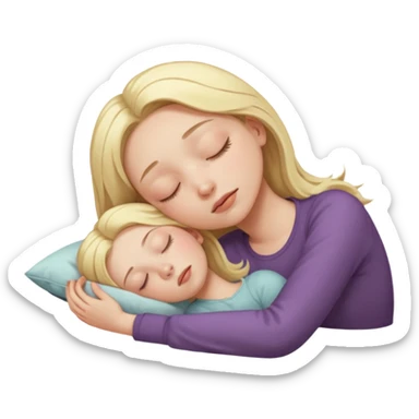 A blonde girl sleeping but make it look good sticker