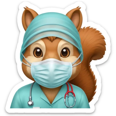 squirrel Wearing Medical Mask sticker