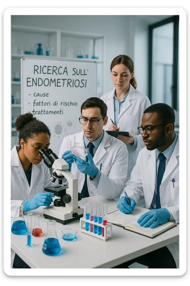 Scienziati americani che studiano l'endometriosi in italiano sticker
