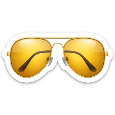 golden-yellow aviator Glasses sticker