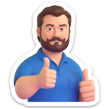 Nick Offerman being awesome, giving a thumbs up, lush park background sticker