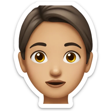 Brunette girl rolling her eyes sticker