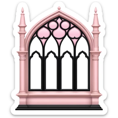 Gotjic architecture window with light pink and black  sticker