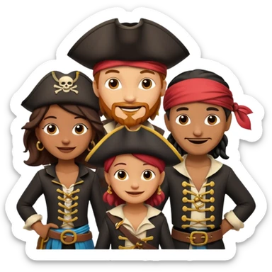 Creates a emoji for pirates family as a tag sticker