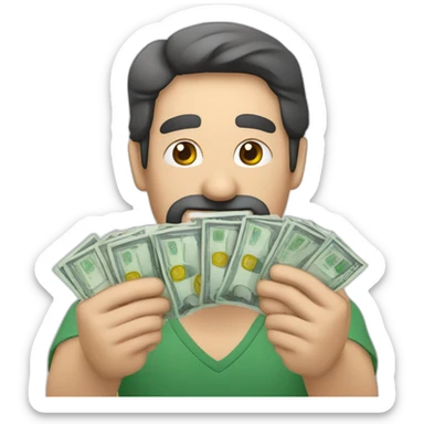 un apreton de manos con billetes entre ambas manos sticker