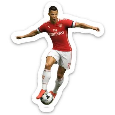 ronaldo dancing with an arsenal shirt sticker