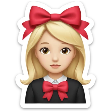 Girl with bow sticker