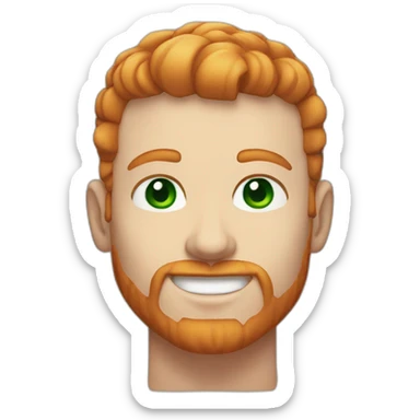 Ginger haired hunk, crew cut, green eyes sticker