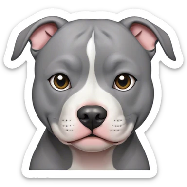 Pit bull with all gray fur sticker