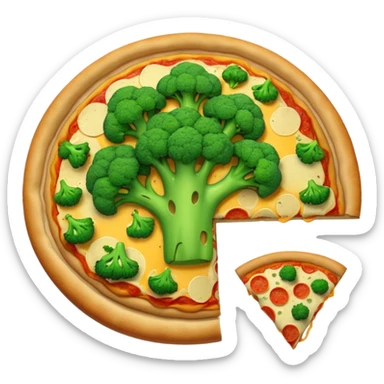 Broccoli on pizza sticker