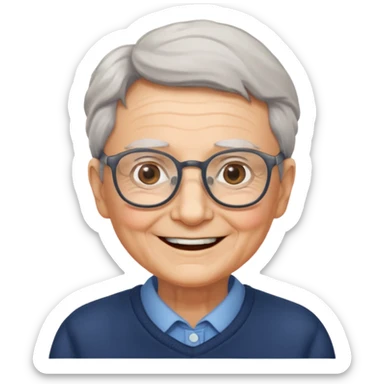 elderly with glasses sticker