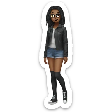 rad girl in thighhighs sticker